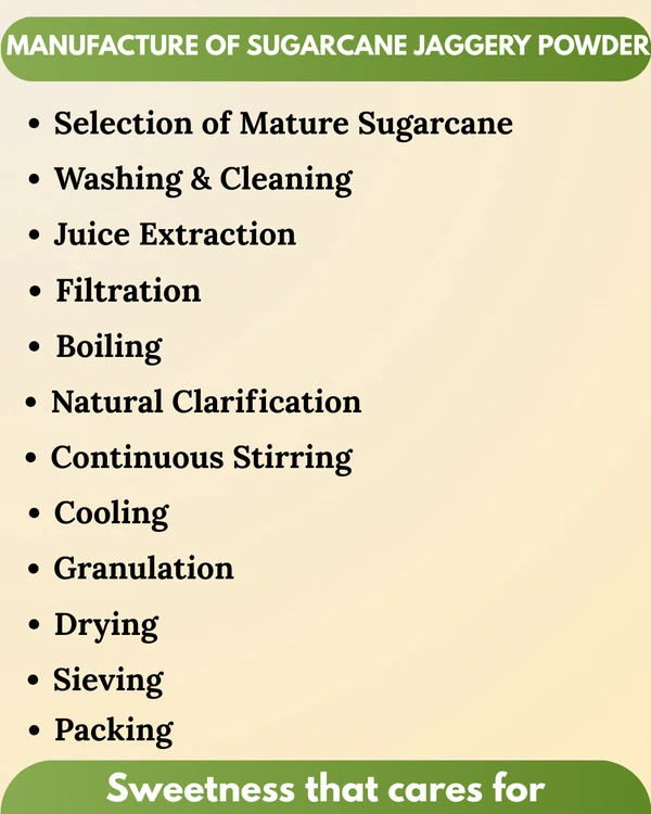 SUGARCANE JAGGERY POWDER 1KG  - PRINTED POUCH, 1KG