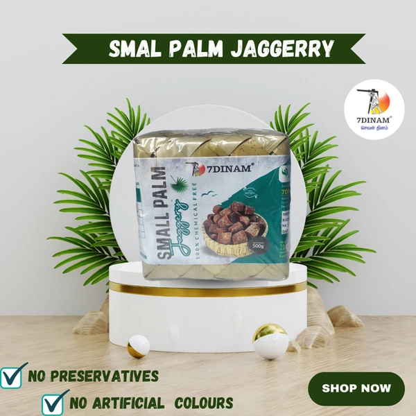 Palm Jaggery (Small Cubes -14g) - PalmLeaf Box, 500g