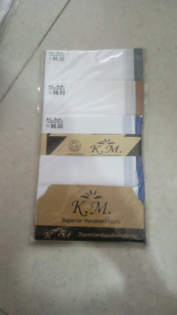 KM HANDKERCHEIF  - WHITE BORDER
