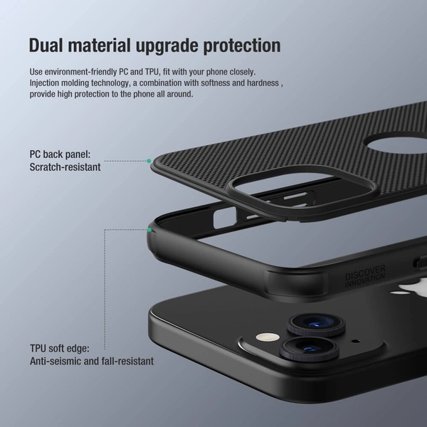 Nillkin Super Frosted Shield Pro Matte cover case for Apple iPhone 15 6.1 (2023) (with LOGO cutout) - Apple IPhone 15 6.1 (2023), Black