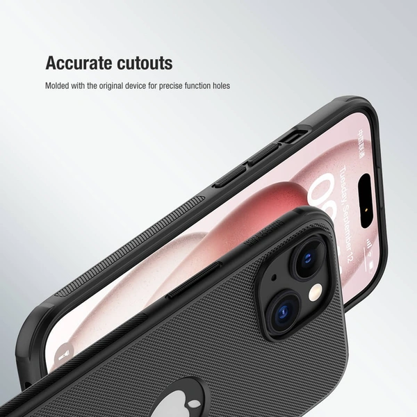 Nillkin Super Frosted Shield Pro Matte cover case for Apple iPhone 15 6.1 (2023) (with LOGO cutout) - Apple IPhone 15 6.1 (2023), Black