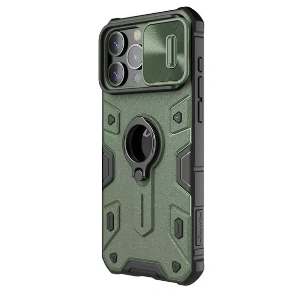 Nillkin CamShield Armor case for Apple iPhone 15 Pro 6.1 (2023) (with LOGO cutout) - Iphone 15pro, Olive Drab
