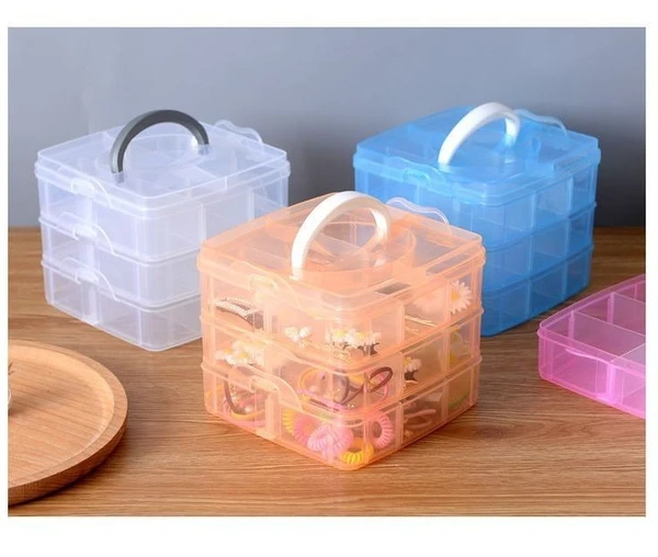 3 Layer 18 Grid Multipurpose Storage Box