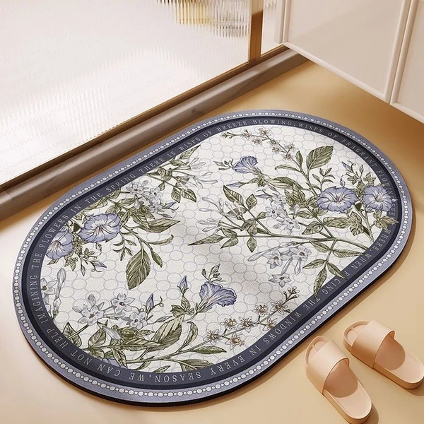 Oval Shape Bathroom Mat (Random Design)