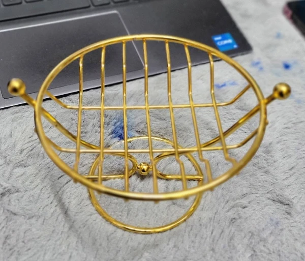 GOLDEN WIRE SOAP STAND (ROUND)