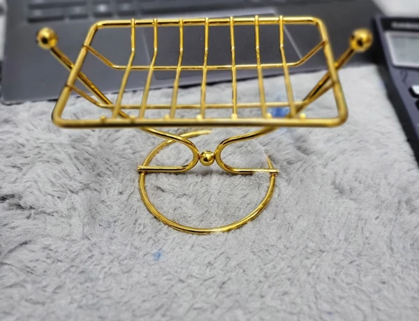 GOLDEN WIRE SOAP STAND (RECTANGULAR)