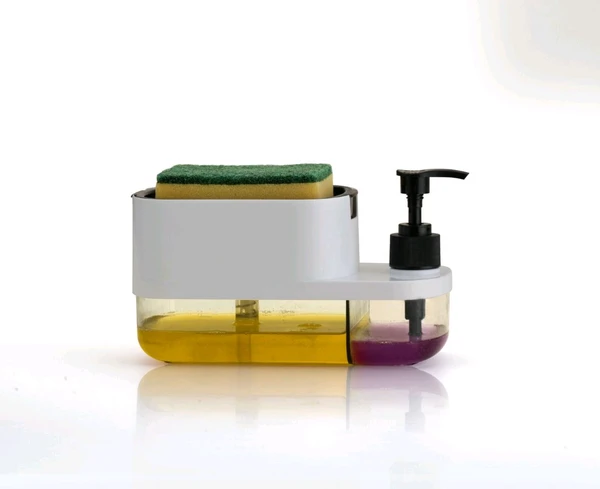 3in1 Handwash & Soap Dispenser With Sponge Holder 