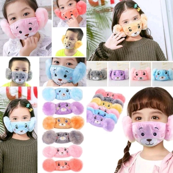 Winter Kids Face Mask With Earmuff (Imported)