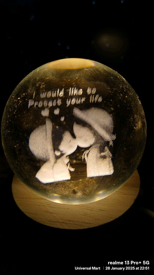 Boy And Girl Kissing Crystal Ball