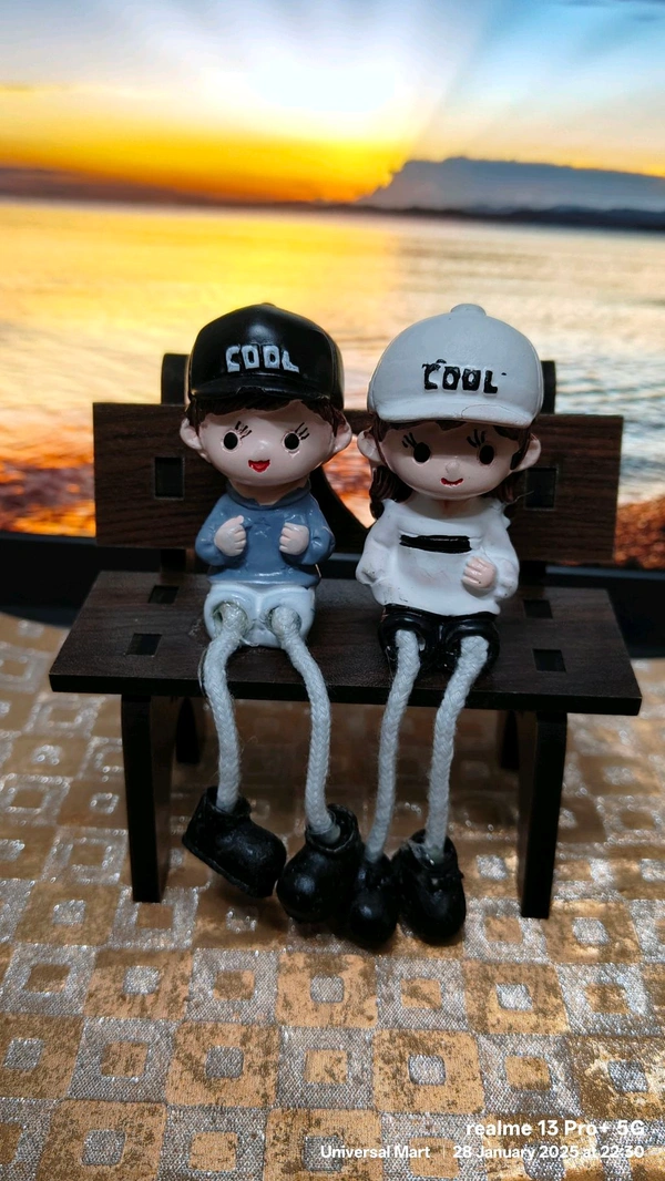 Girl And Boy Sitting On Chair- Cool Cap (Big Size)