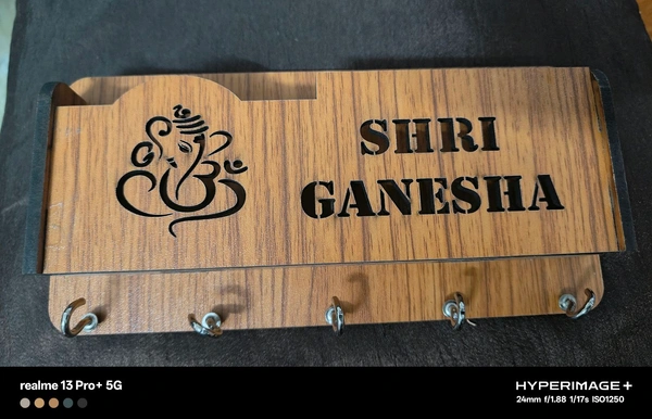 Shri Ganesh Wall Key Holder With Multipurpose Storage Stand 