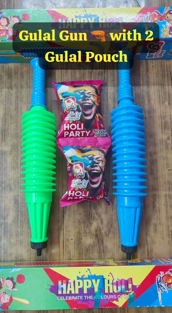 Gulal Gun With 2 Packets Gulal 