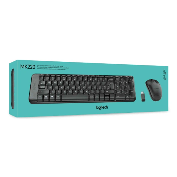 Logitech MK 220 Wireless KB+Mouse Combo - Black