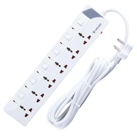 Lapcare 6 Way Extension Socket with Spike Buster 3 m Cable (White) - White