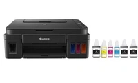 Canon PIXMA MegaTank/Ink Efficient G2012 Multi-function Color Ink Tank Printer (Color Page Cost: 0.32 Rs. | Black Page Cost: 0.09 Rs.) with 2 additional Black  (6 Ink Bottles Included) - Black