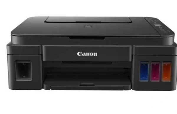 Canon PIXMA MegaTank/Ink Efficient G2012 Multi-function Color Ink Tank Printer (Color Page Cost: 0.32 Rs. | Black Page Cost: 0.09 Rs.) with 2 additional Black  (6 Ink Bottles Included) - Black