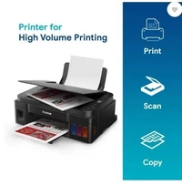 Canon PIXMA MegaTank/Ink Efficient G2012 Multi-function Color Ink Tank Printer (Color Page Cost: 0.32 Rs. | Black Page Cost: 0.09 Rs.) with 2 additional Black  (6 Ink Bottles Included) - Black