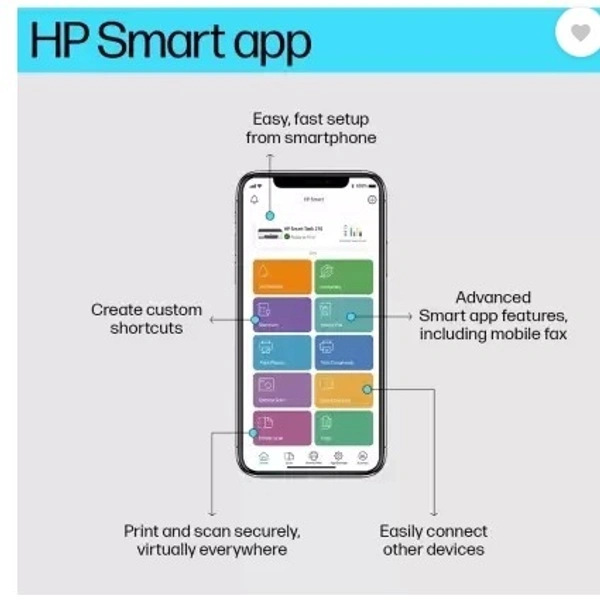 HP Smart Tank 210 Single Function WiFi Color Ink Tank Printer with 1 Extra Black Ink Bottle and Up to 8000 Black & 6000 Pages of Ink in box  (5 Ink Bottles Included) - Black