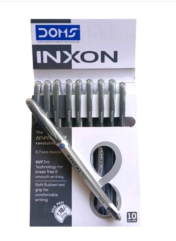 Doms Inxon Black Ball Pen| Black - 10Pcs