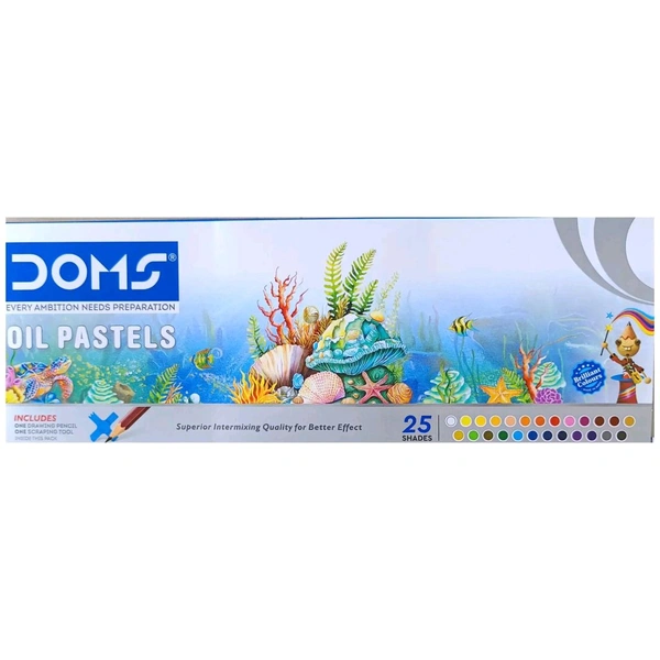 DOMS OIL PASTEL 25 SHADES PAPER BOX - 1pc