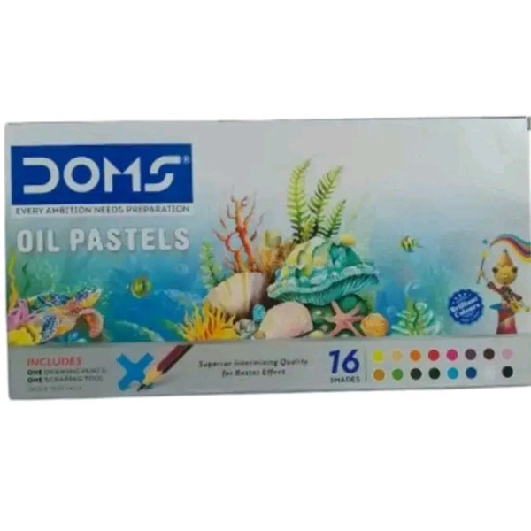 DOMS OIL PASTEL 16 SHADES PAPER BOX - 1pc