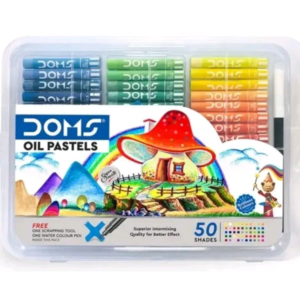 DOMS OIL PASTEL 50 SHADES PLASTIC BOX - 1pc