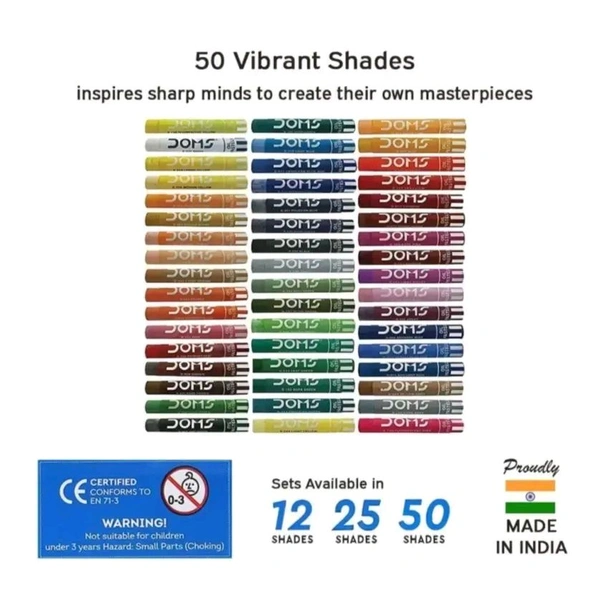 DOMS OIL PASTEL 50 SHADES PLASTIC BOX - 1pc