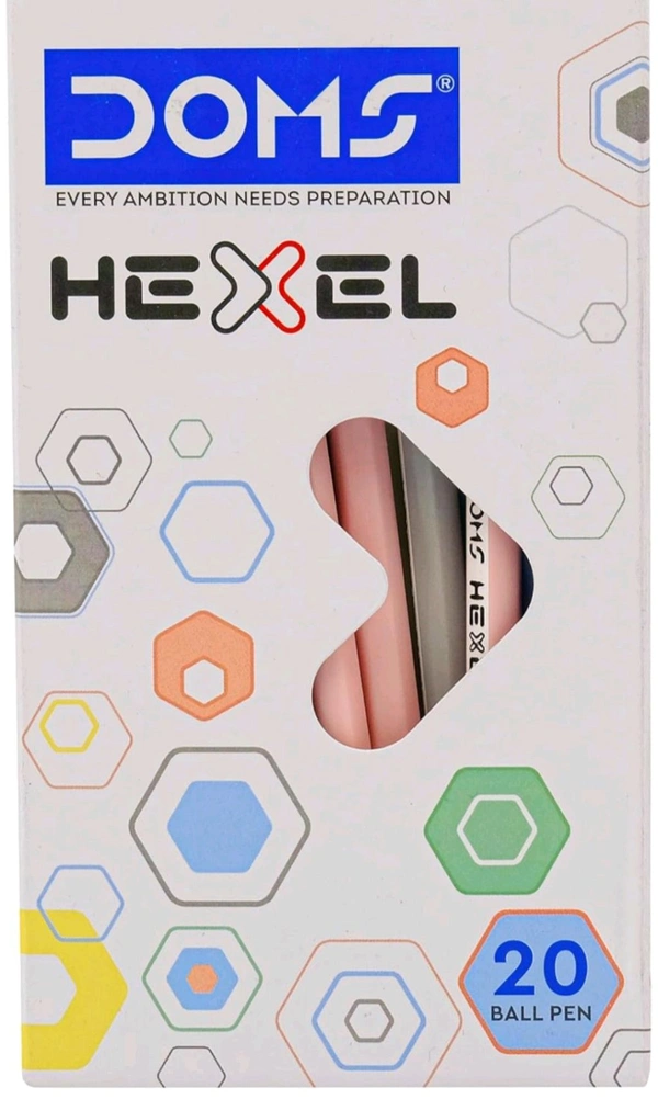 DOMS HEXEL BALL PEN ( Blue) - 10pcs