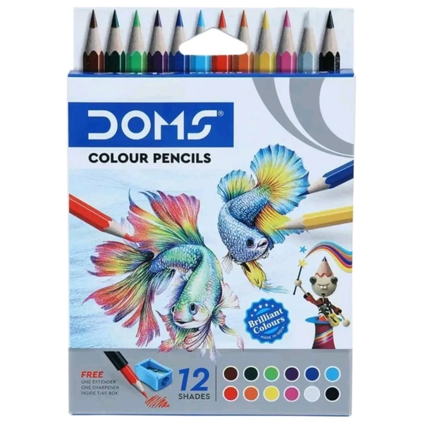 Doms Half Size Color Pencil (12 Shades ) - 1Pc