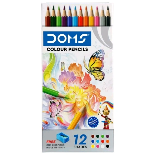 Doms Full Size 12 Shades Color Pencils - 1Pcs