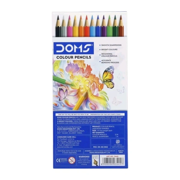Doms Full Size 12 Shades Color Pencils - 1Pcs