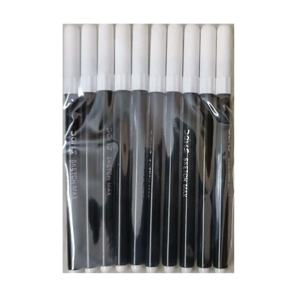 DOMS SKETCH PEN BLACK (PACK OF 10 Pcs) - Black, 1Pc