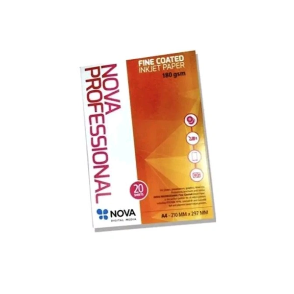 NOVA Inkjet Photo Paper 180 GSM GLOSSY 20 Sheets Size A4 Glossy