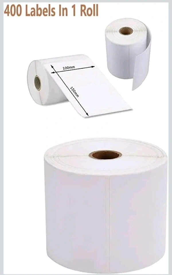 Thermal Printer Self Adhesive Direct Thermal Barcode Labels - 4" X 6" (100 x 150 mm = 400 Labels in Roll)
