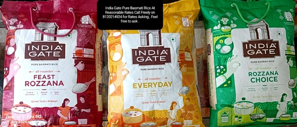 3 Types India Gate  Rice Basmati Pulav 5kg Bag/ Everyday /Feast Rozzana/ / Rozzana choice Call For Prices At 8120214924