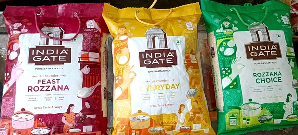 3 Types India Gate  Rice Basmati Pulav 5kg Bag/ Everyday /Feast Rozzana/ / Rozzana choice Call For Prices At 8120214924