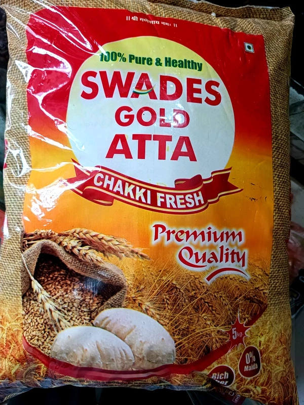 Swades Gold Chakki Fresh Atta 5kg / Vihan Sharbati  atta 5kg -190rs