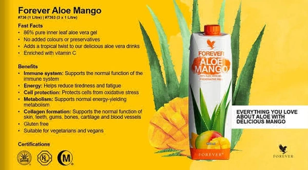 Forever Aloe Mango - 1 Ltr