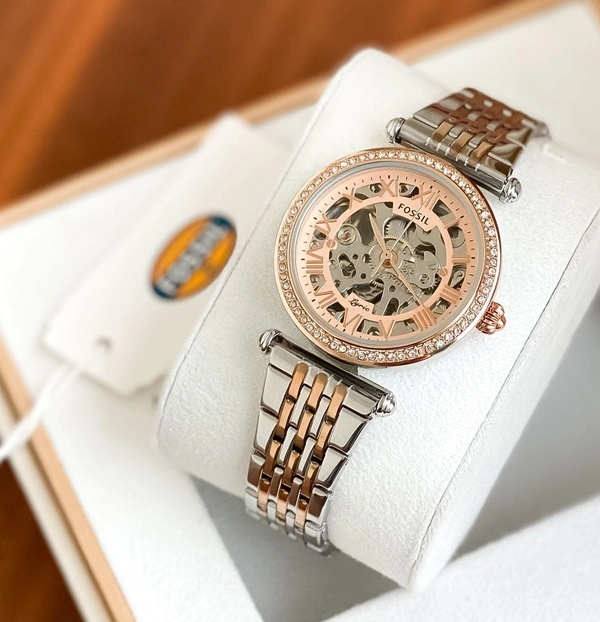 Fossil Automatic - silver + rose gold, 250