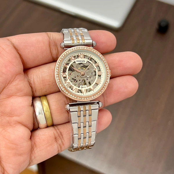 Fossil Automatic - silver + rose gold, 250