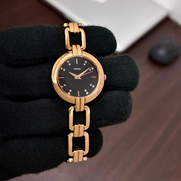 Fossil Elegat  - Rose gold + black