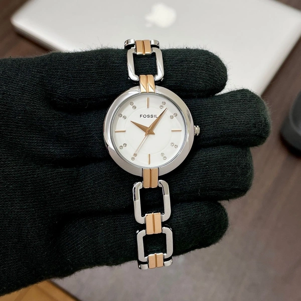 Fossil Elegat  - silver + white