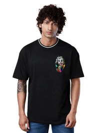 JOKER Graphic Full Back Print Oversized Drop Shoulder Stylish T-Shirt - M