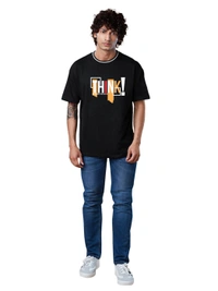 Think Out Side The Box Trending Stylish Oversized Drop Shoulder T-Shirt - XL