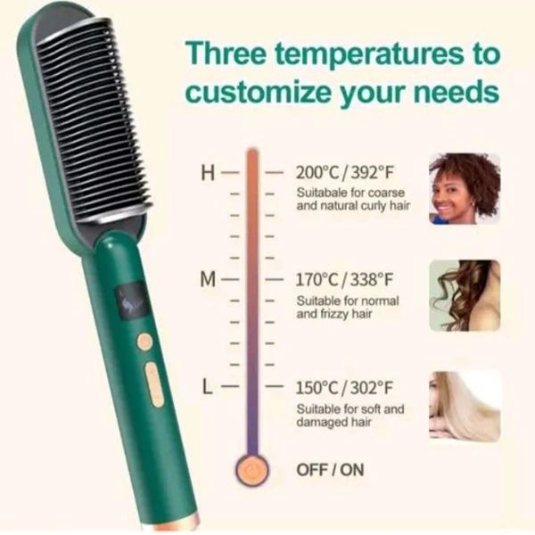 Hair Straightener Comb - Green