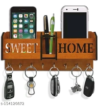 GLOBAL DECOR Double Box Window 8 Hooks Premium Wood... - शुभ लाभ