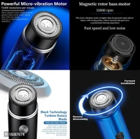 Electric Shaver Hair Trimmer for Men and Women | Dual-edge Blades | USB Painless Electric Beard Hair Shaves - Black