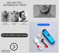 Electric Shaver Hair Trimmer for Men and Women | Dual-edge Blades | USB Painless Electric Beard Hair Shaves - Black