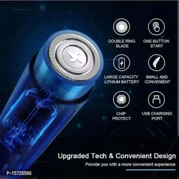 Electric Shaver Hair Trimmer for Men and Women | Dual-edge Blades | USB Painless Electric Beard Hair Shaves - Dodger Blue