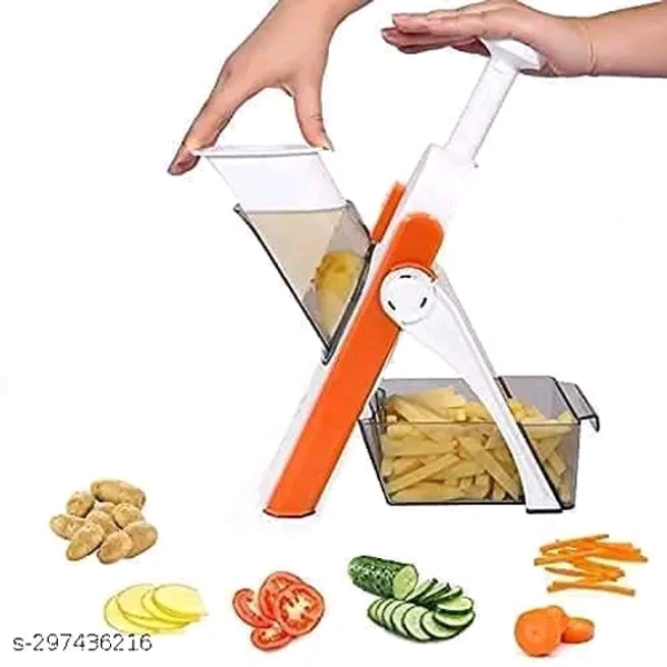 Stainless Steel Adjustable Slicer with Spring Slicer Safety Holder Ideal Mandoline for Multipurpose